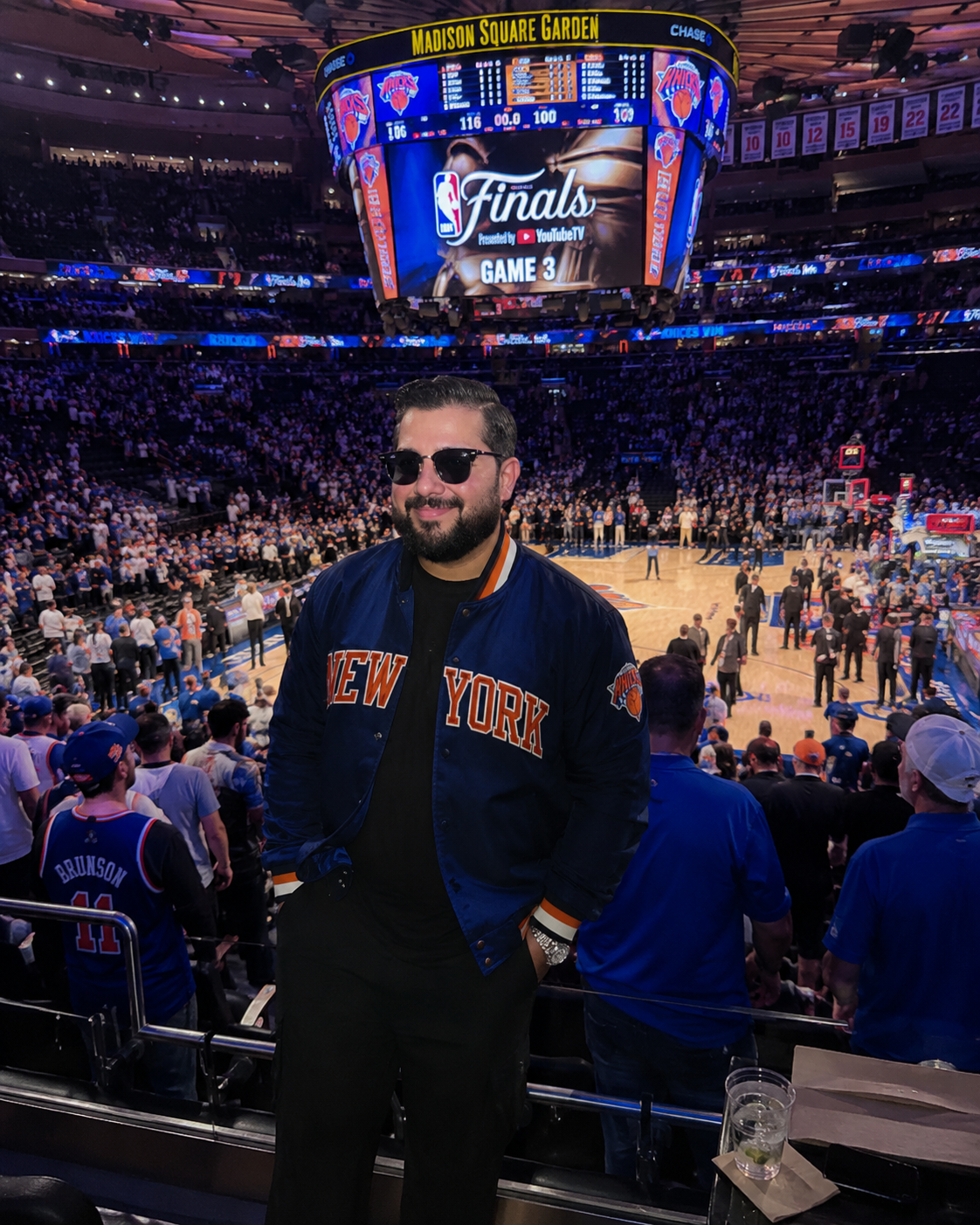 Hamza at Madison Square Garden for NBA Finals Game 3, Knicks vs. Thunder